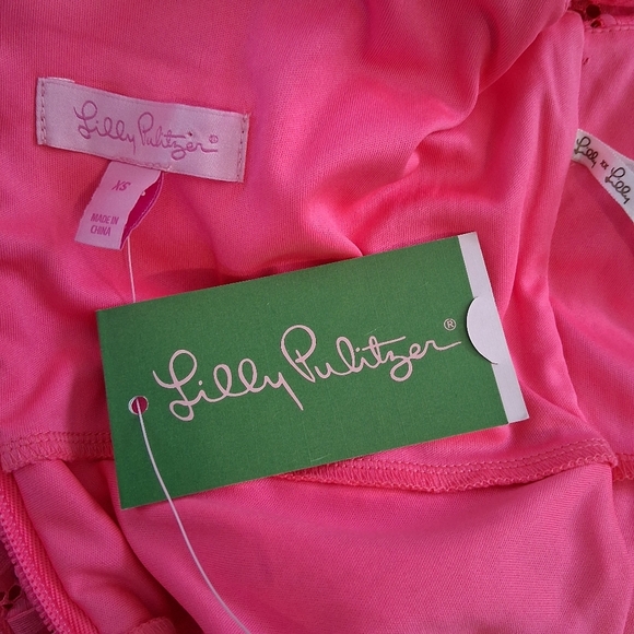 Lilly Pulitzer Tilly Crochet High Low Midi Dress In Pink Size X-Small NWT - Picture 8 of 10